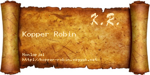 Kopper Robin névjegykártya